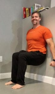 doing a wall sit in my home office/gym